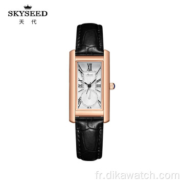 SKYSEED montre femme rétro mode petite montre carrée